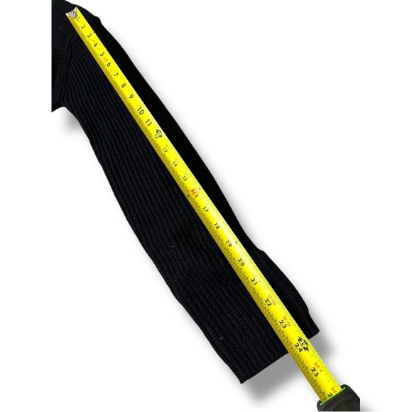 Ambiance Apparel Black Cable Knit Crewneck Long Sleeve Lace Up Back Sweater - Picture 7 of 15